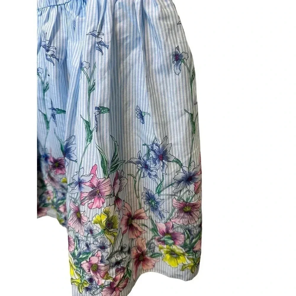 NWT Baby Gap Floral Print Sleeveless Striped Fit & Flare Dress Size 2 Year